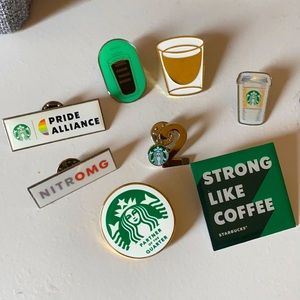Starbucks pins and limited edition air fresheners